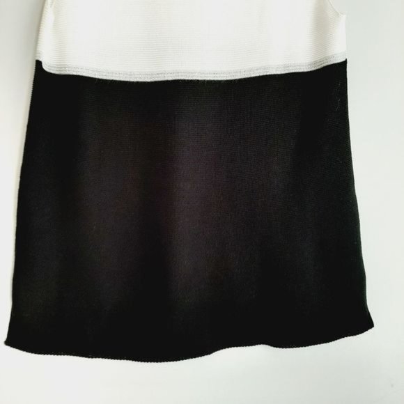 HUBERT GASSER Italy Colorblock Knit Sleeveless Shell B&W Sz L Flawed - Picture 8 of 12